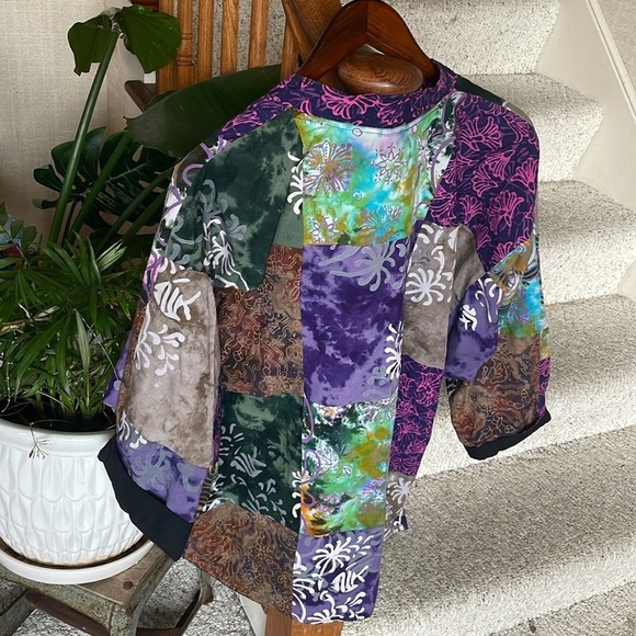 Asiacraft Textules Bohemian Multicolor Patchwork Women's Jacket - Picture 5 of 15